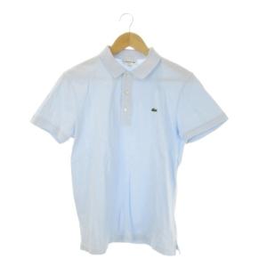 ポロシャツ US M SLIM FIT 青 サックス 無地 ポロシャツ襟 半袖 /CK25 GY61