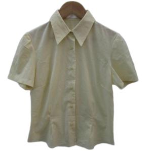 シャツ ブラウス 38 M クリーム色 半袖 /SM84 GY61