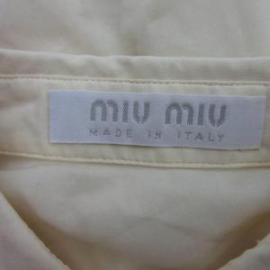 miumiu シャツ ブラウス 38 M クリーム色 半袖 /SM84 GY61