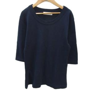 ニットカットソー 40 L 紺 ネイビー 五分袖 /SM89 GY61