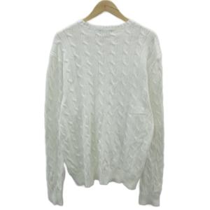 Polo by Ralph Lauren ニット セーター XL 白 ホワイト 長袖 ケーブル編み /SM22 GY61