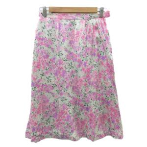 フレアスカート ミモレ丈 ピンク 花柄 /SM26 GY61