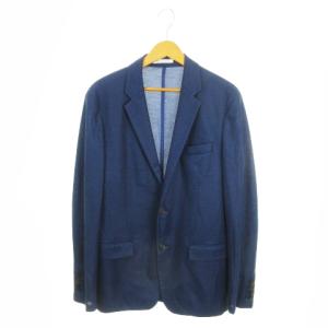ck Calvin Klein スーツ セットアップ ジャケット パンツ 40 青 ブルー リネン混 麻 /MN5 GY61