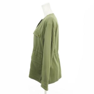 Diagram ノーカラーアーミージャケット 36 緑 グリーン 長袖 フラップポケット /MN31 GY61