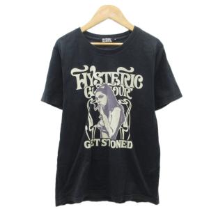 Tシャツ カットソー M 黒 半袖 ロゴプリント ラウンドネック /SY10 GY61