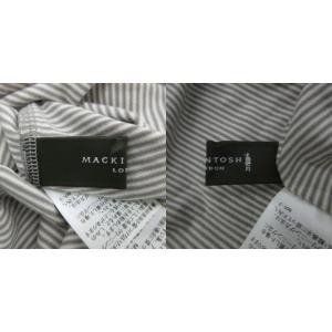 MACKINTOSH LONDON カットソー 長袖 44 XL グレー 白 ボーダー柄 タートルネック /SY17 GY61