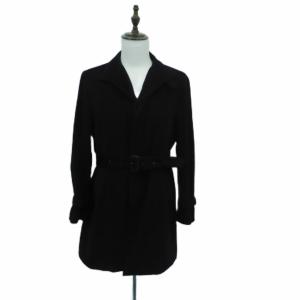 ロングコート アンゴラ 4 XL 黒 ブラック ベルト付き /HO61 GY61