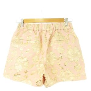MSGM ショートパンツ 38 ピンク ゴールドカラー 花柄 ジャカード ショート丈 134694 /CK13 GY61