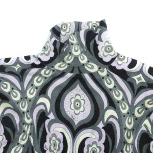 Emilio Pucci ニット カットソー タートルネック 長袖 カシミヤ L マルチカラー チャコールグレー 総柄 長袖 /HO16