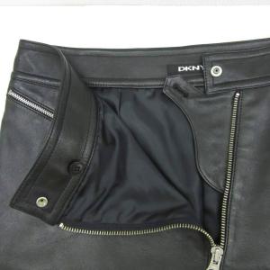 DKNY レザータイトスカート 4 S 黒 ブラック ジップアップ ひざ丈 SK.N2.SA9013 /YS18