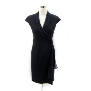 ワンピース ミモレ丈 7 紺 カシュクール ノースリーブ ラップデザイン /SY19 GY61