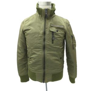 フライトジャケット ミドル丈 ミリタリー M カーキ スタンドカラー 21220-019 /SM14 GY61