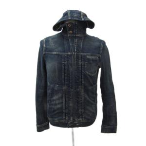 デニムジャケット ジージャン Gジャン ミドル丈 フード付き M 青 ブルー /SM32 GY61