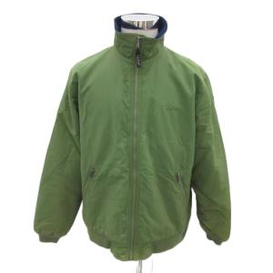 ブルゾンジャケット ナイロン M カーキ スタンドカラー ジップアップ 裏起毛 ミドル丈 /YS33 GY61
