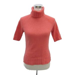 ニット セーター カシミヤ S ピンク 半袖 タートルネック 無地 /YS47 GY61