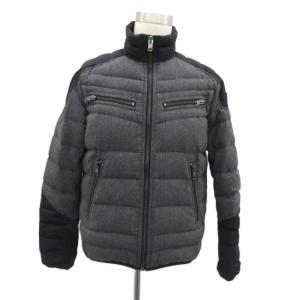 ダウンジャケット ミドル丈 XL ダークグレー スタンドカラー 切替 /MA2 GY61