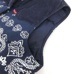 Levi's ダウンベスト ウエスタン ペイズリー柄 S インディゴブルー
