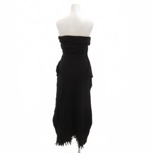 ISSEY MIYAKE FETE 07AW 変形スリーブフリンジワンピース 2 ブラック IF73KG534