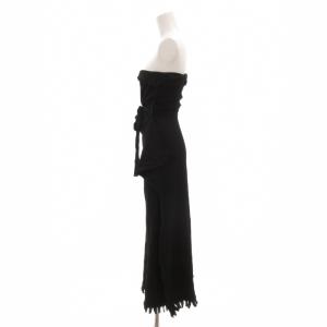 ISSEY MIYAKE FETE 07AW 変形スリーブフリンジワンピース 2 ブラック IF73KG534