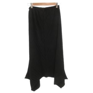 ISSEY MIYAKE アシンメトリースカート プリーツ 2 ブラック
