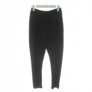 ニットパンツ ウール 黒 ブラック 無地 フルレングス 細身 /PP GY58