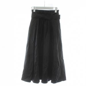 AZUL by moussy スカート S 黒 ブラック レザー調 ロング丈 ベルト付き フレア /PP GY58