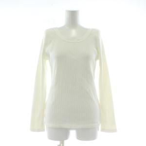 カットソー 白 オフホワイト リブ編み ラウンドネック 長袖 /GR GY58