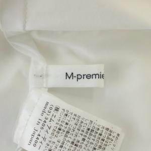 M-Premier BLACK ブラウス カットソー 36 白 ホワイト ノースリーブ ラウンドネック ティアードフリル /LP GY58