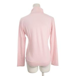 courreges カットソー ラインストーンロゴ ストレッチ 38 ピンク ハイネック 長袖 無地 /AH21 GY58