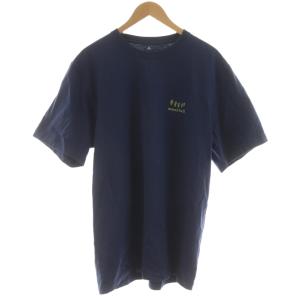 Tシャツ XL 紺 ネイビー ラウンドネック 半袖 バックプリント /RP GY58