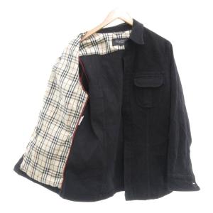 BURBERRY BLACK LABEL モールスキン シャツジャケット ブルゾン L 黒 ブラック /UO GY61