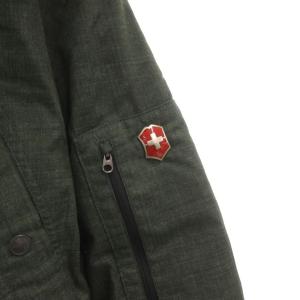 VICTORINOX プリマロフト ダウンジャケット フェイクファー付きフード ロゴ L カーキ GY61 /TZ