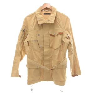 サファリジャケット レザーディテール ベルト付き M ベージュ /UO GY61