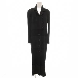 プリーツ ロングコート S ブラック