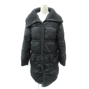 ダウンコート ウール L 黒 ブラック ロング丈 /YS10 GY61