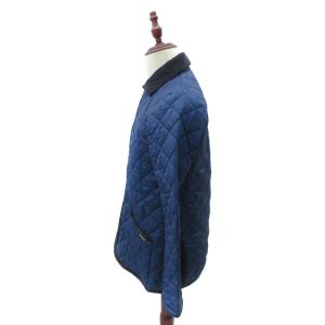 LAVENHAM キルティングジャケット XS 青 ブルー コーデュロイ衿 ミドル丈 LVH-19-BP /YS11 GY61