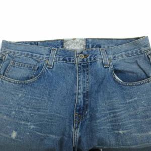STUSSY GARMENT CO. WORK GEAR デニムパンツ ジーンズ W34 L32 青 ブルー ダメージ加工