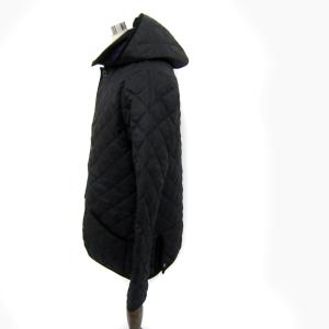 Traditional Weatherwear キルティングジャケット ミドル丈 フード付き 無地 40 L 黒 ブラック 112BA-1001A /SY50