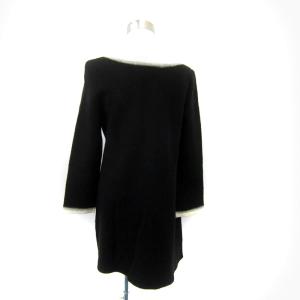 M'S GRACY ニットワンピース ひざ丈 長袖 ラウンドネック 40 L 黒 ブラック GL-628596 /SY58