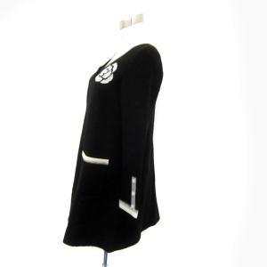 M'S GRACY ニットワンピース ひざ丈 長袖 ラウンドネック 40 L 黒 ブラック GL-628596 /SY58