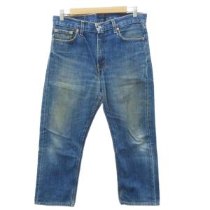 505-03 デニムパンツ W33 L34 ブルー ユーズド加工
