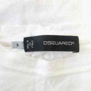 DSQUARED2 Tシャツ S 白 ホワイト イラストプリント ラウンドネック 半袖 /CK23 GY58