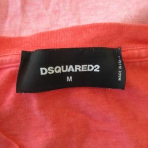 DSQUARED2 Tシャツ M ピンク 半袖 クルーネック グラデーション イラストプリント /CK24 GY58