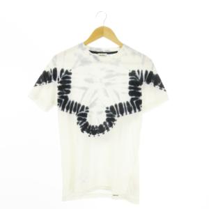 Tシャツ S グレー 白 ホワイト U字型タイダイ柄 半袖 /CK31 GY58