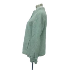 Pierre Cardin ジャケット ミドル丈 11 L マルチカラー ミントグリーン スタンドカラー /HO58 GY61