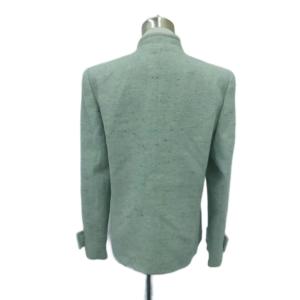 Pierre Cardin ジャケット ミドル丈 11 L マルチカラー ミントグリーン スタンドカラー /HO58 GY61
