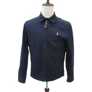 カバーオール ブルゾンジャケット 紺 ネイビー ジップアップ ロゴ刺繍 ミドル丈 JR-RL-YM-0102