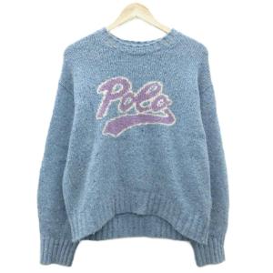 ニット セーター M 水色 ライトブルー クルーネック 長袖 /YS40 GY61