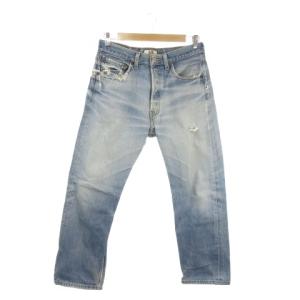 80s 香港製 505-0217 デニムパンツ ボタン裏347 W32 L34 L ブルー