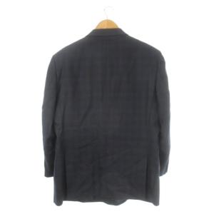 DAKS ジャケット 上着 100 BE 6 紺 ネイビー ブラックウォッチ ダブルブレスト 長袖 金ボタン Y